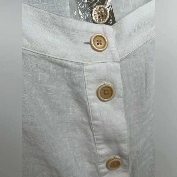 J.CREW Size XXL Squareneck Button-Up top 100% Linen White - Picture 10 of 16